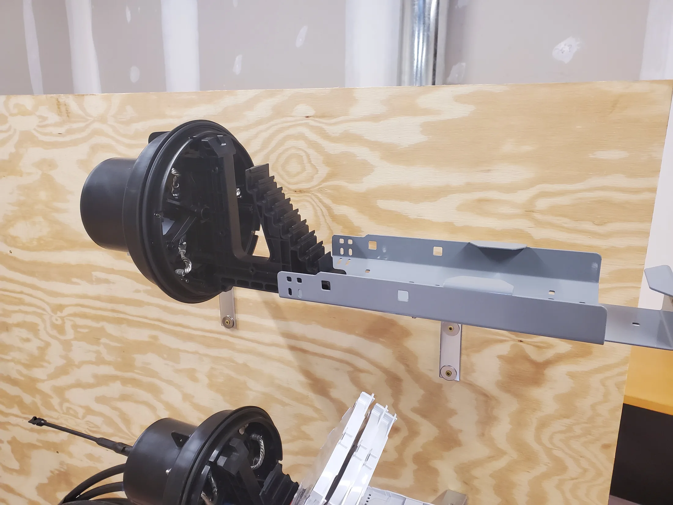 Issued lab still, 2020-05-14: mounted closure and a cable reel